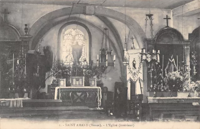 Cpa 55 Saint Amand L'eglise Interieur
