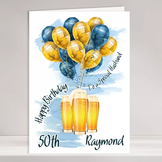 Personalised Birthday Card Male Greeting Cards Him Man Boys Friend Grandson Son