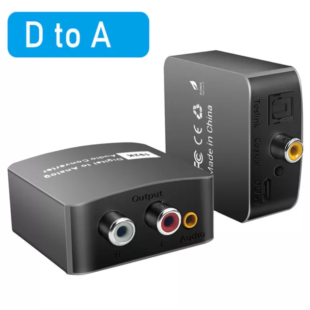 Digital to Analog Audio Converter Coaxial Toslink Spdif to Analog DAC L/R Audio