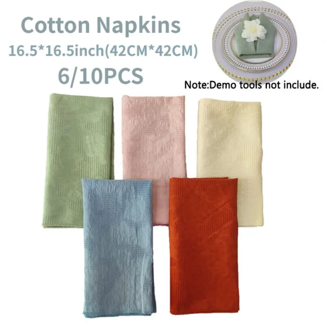 6/10pcs Napkin Table Cloth 100% Cotton Tableware Serviettes Wedding Party Hotel