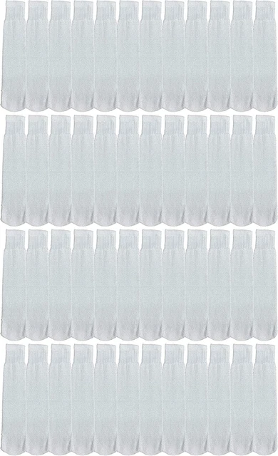 60 Pack of Yacht & Smith Kids White Solid Tube Socks Size 4-6 - Boys Crew Sock
