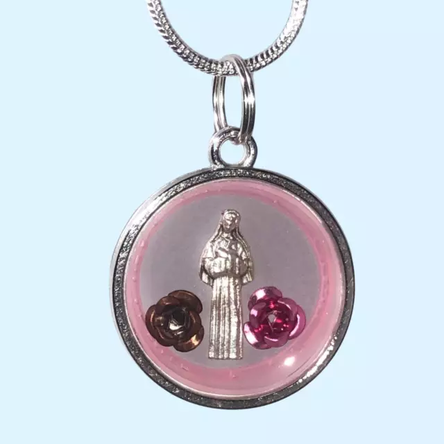 Saint Rita Catholic necklace Christmas Medal Holy Marian water