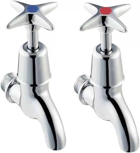 Deva 095X Cross Handle Bib Tap with Chrome Finish,120 mm Height