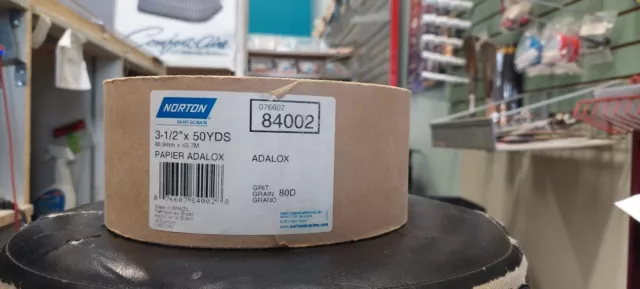 Sanding Paper Roll Norton 3.5" x 150 Ft #84002, 80 D