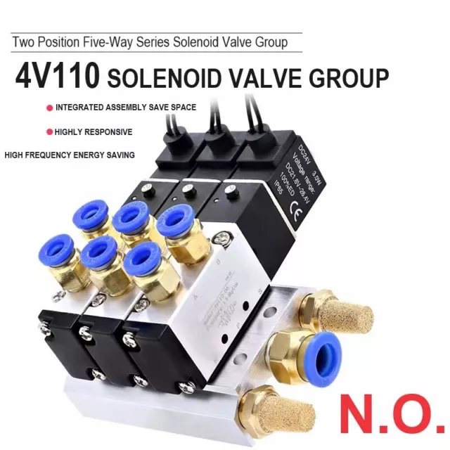 4V110-06 2-Position 5Way Solenoid Valve Normally Open Pneumatic Electronic Valve