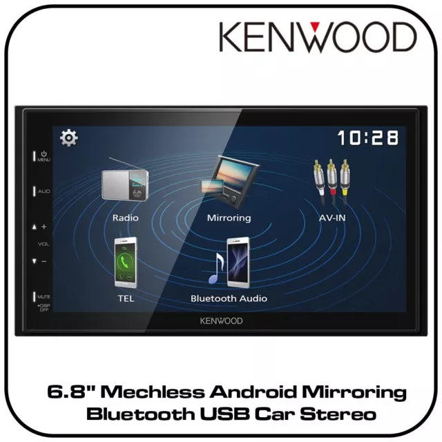Kenwood DMX129BT - 6.8" Mechless Android Mirroring Bluetooth USB Car Stereo