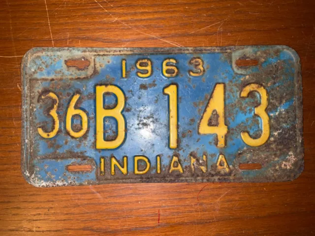 1963 Indiana License Plate