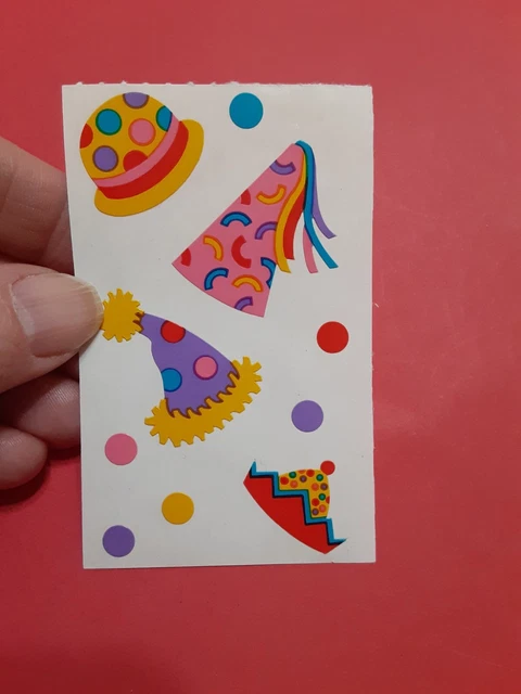 Vintage Mrs Grossman's birthday hats sticker module