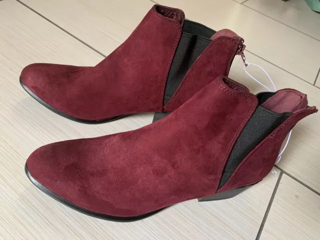 Bordeaux NWT Burgundy Ankle Esprit Boots Women Size 8 Zip Closure Tiffany Suede