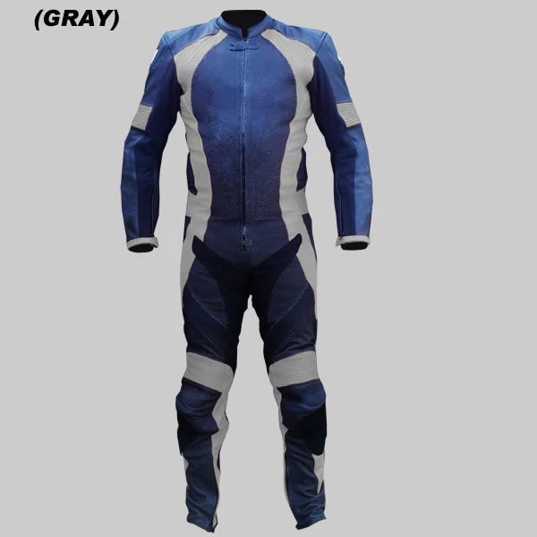 Mens A Grade Leather Motorcycle 1PC Suit Motorbike Rider Racing Armour Sports AB
