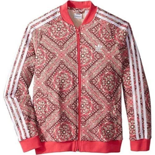 Adidas Originals Girls Sz XL Super Star Girls Track Jacket Multicolor/Real Pink