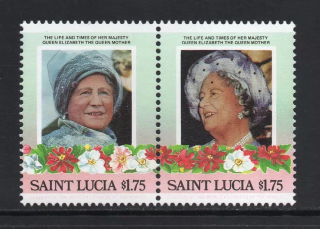 St. Lucia - 1985 - $1.75 Queen Mother's 85th Birthday, MNH Pair