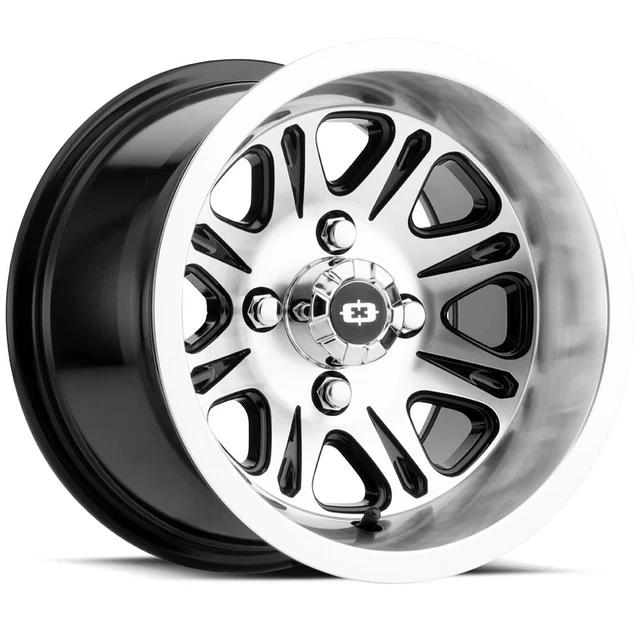 Vision UTV 547 Spirit 12x7 4x110 +2.5mm Black/Machined Wheel Rim 12" Inch