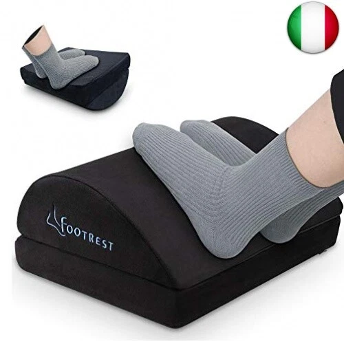 Poggiapiedi regolabile sotto la scrivania, cuscino ergonomico con nastro