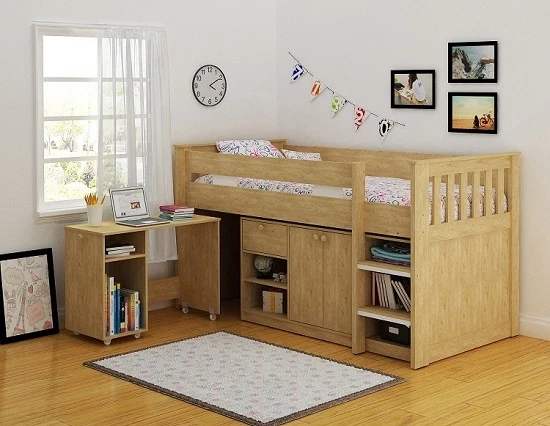 Oak mid sleeper sales bed