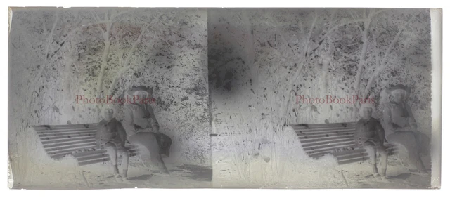 Vintage PL28L8n4 Amateur Glass Plate Photo Family c1930 NEGATIVE Stereo 2