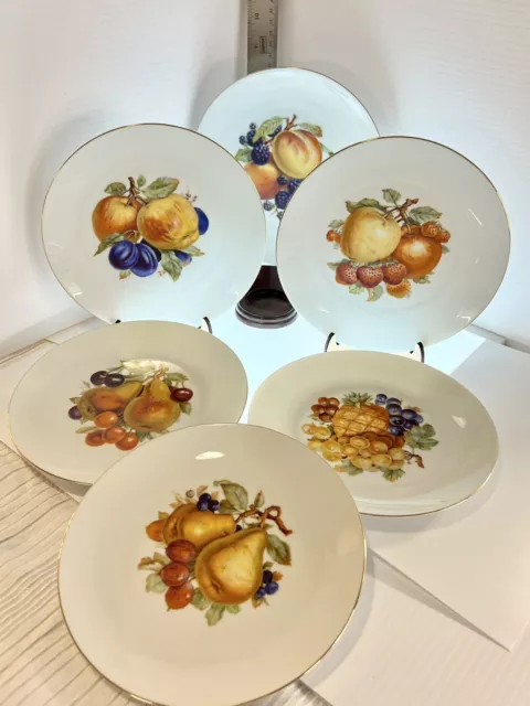 Bareuther Waldsassen 184 6 Plate Set Bavaria Germany Fruit And Nut Salad Plates