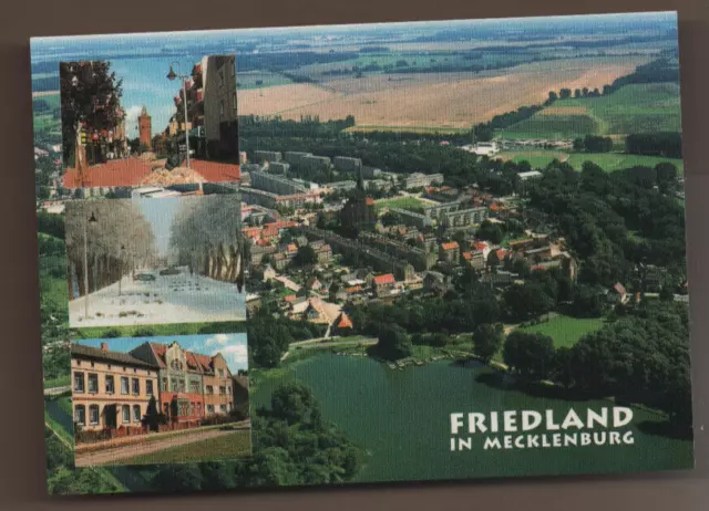 AK Friedland in Mecklenburg - Mehrbildkarte - Teilansicht - Luftaufnahme