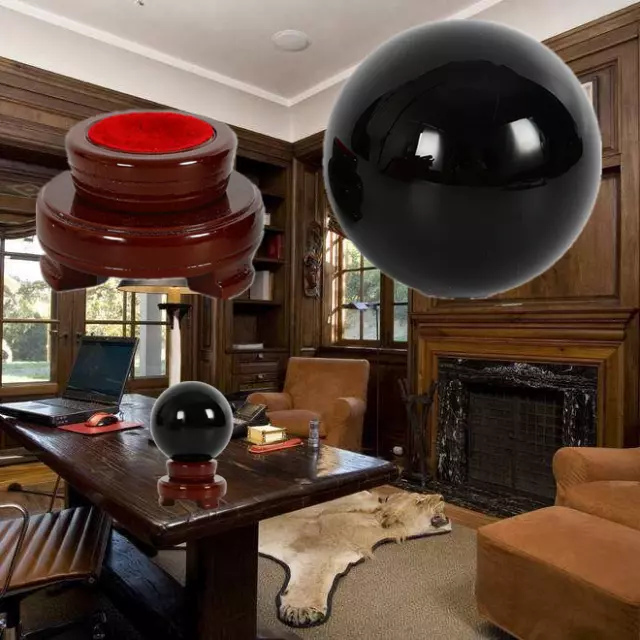 US 100MM Large Black Obsidian Sphere Crystal Ball Healing Stone + Stand