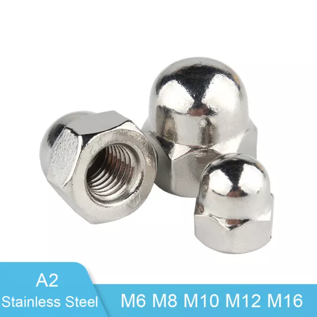 Left Hand Thread Nut Dome Hex Nuts Acorn Nut Cap Nuts A2 Stainless Steel M6-M16