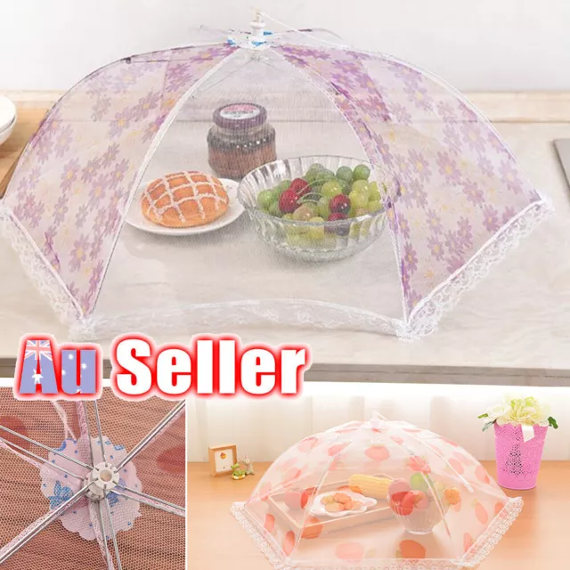 Food Net Cover Fly Reusable Umbrella Mesh Tent Collapsible Pop-up Kitchen