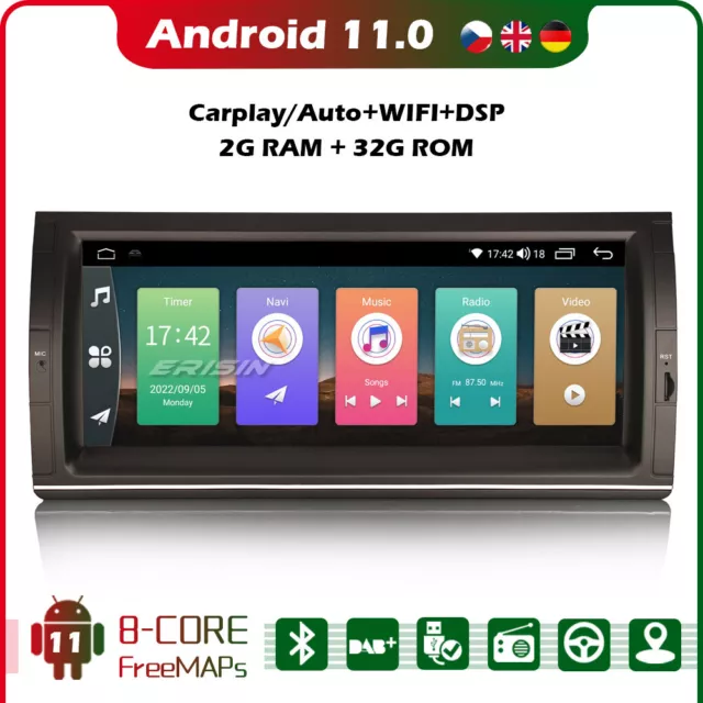 10.25"DAB+Autoradio für BMW E39 E53 X5 M5 Android 11 Carplay Navi Carplay GPS 4G