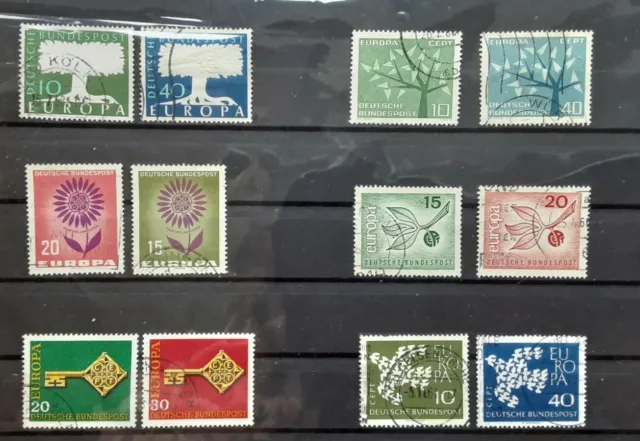 Germany - Collection of 6 Europa sets of used stamps