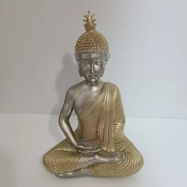Thai Buddha Meditating Peace Harmony Gold Statue Spiritual Feng Shui 11"
