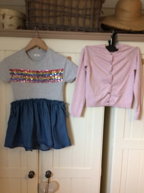 Lovely GIRL'S NEXT Sequin Dress&Cardigan Age 5 Years