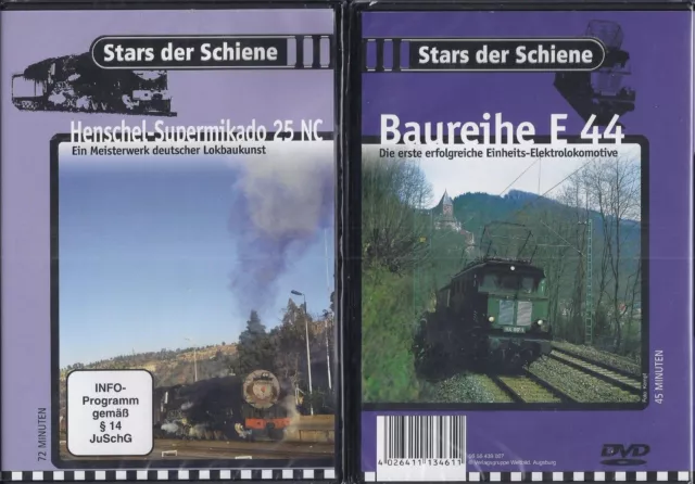 2 Eisenbahn DVDs Stars der Schiene Baureihe Baureihe E44 / Henschel 25 NC  Neu