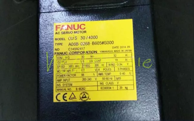 USED 1PC Fanuc A06B-0268-B605#S000 aiS 30/4000 AC Servo Motor 177 V 5.5 kW