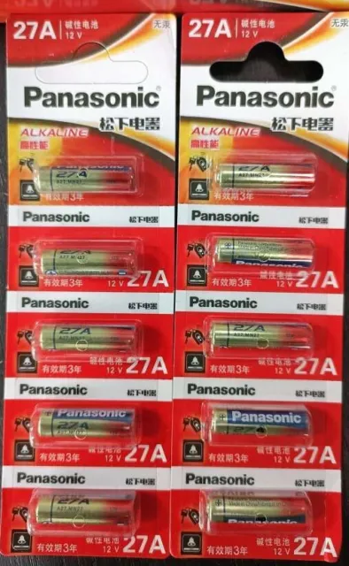 Genuine Panasonic 27A 12V MN27 LR27A A27 L828 V27GA Alkaline -2025-12 Expiry