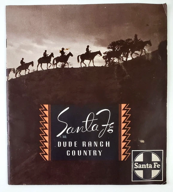 1941 Sante Fe Railroad NM AZ CA Dude Ranch Country Vtg Vacation Travel Booklet
