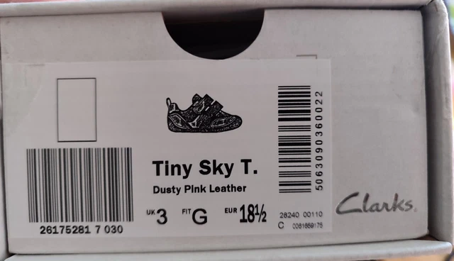 CLARKS TINY SKY TODDLER DUSTY PINK LEATHER Babies First Shoes Size