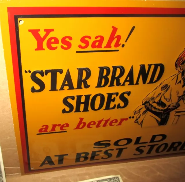 STAR BRAND SHOES -Are Better- Sold At Best Stores -EMBOSSED TIN SIGN AAA Sign Co