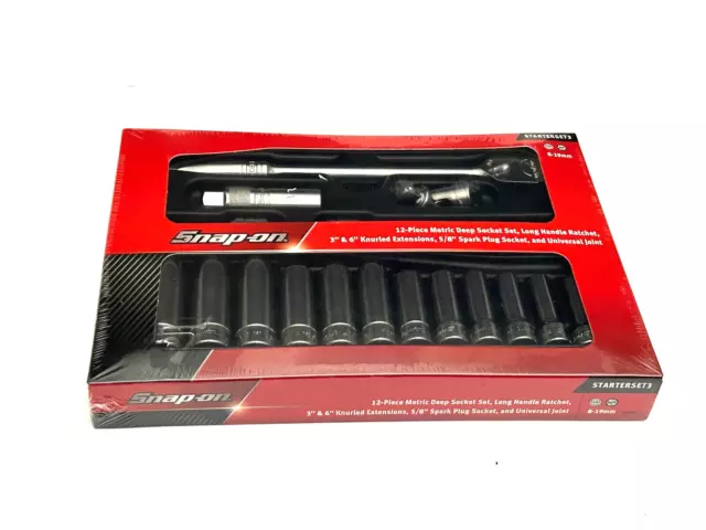 Snap on Tools NEW STARTERSET3 17 Piece 3/8" Drive 6-pt Metric Starter Set 8-19mm