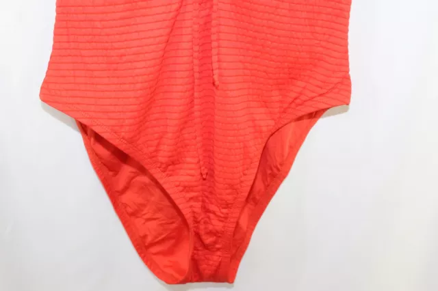 NWT Lucky Brand $138 Womens Fiesta Orange Golden Wave One Piece Swimsuit L 3
