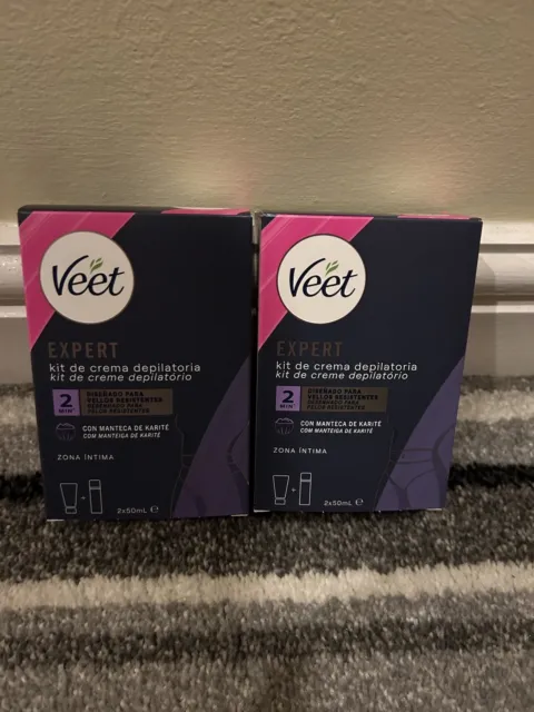 2x Veet Expert Hair Removal Cream Kit Full Bikini Line for Women 2 x 50ml