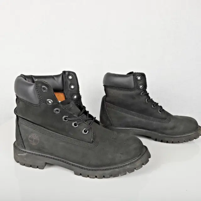 Timberland Juniors 6 Inch Premium Boots UK 4.5 Outdoor Black Lace Up Shoes