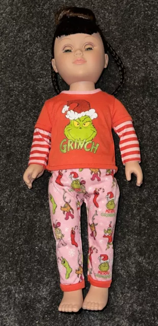 My Life As Poseable Grinch Sleepover 18 Inch Doll, Brunette Hair, Green Eyes