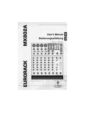 Behringer Behringer Mx2642 Mx 2804 Manuale Di Istruzioni In Inglese e Tedesco 