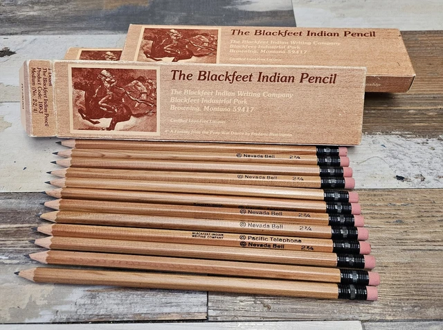 VINTAGE THE BLACKFEET Indian Pencil 12 100-3 Sharpened Pencils Original
