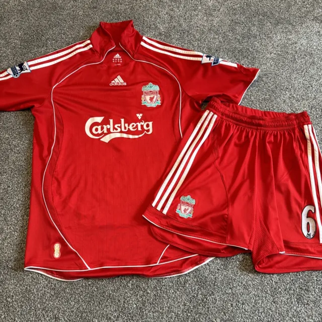 Liverpool England 2006/2007 Home Football Shirt & Shorts Adidas Riise #6 M