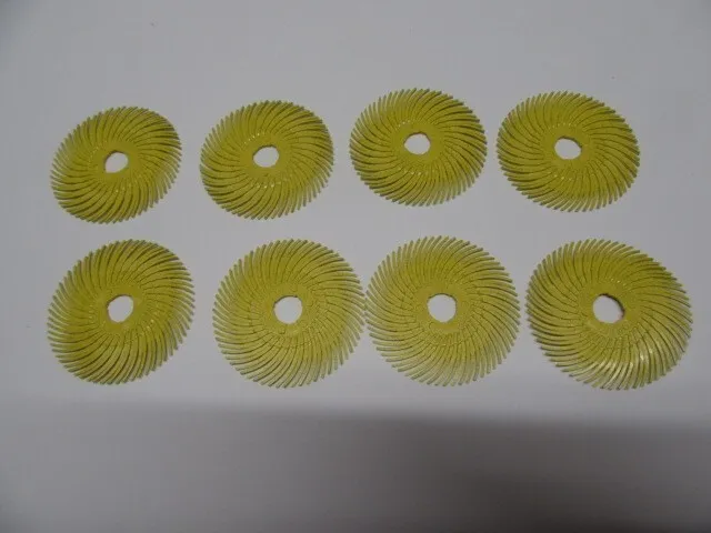 3M 30118 Radial Bristle Disc thin  2 Inch grade 80X  yellow   lot of 8 disks.