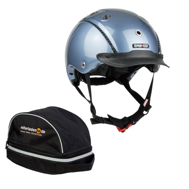 Kinder Reithelm CHOICE TURNIER Casco blaugrau glanz inkl. RL24 Helmtasche Kappe