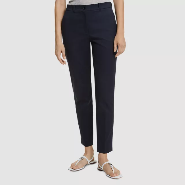 $690 Michael Kors Collection Women's Blue Stretch Cotton Twill Sam Pants Size 0