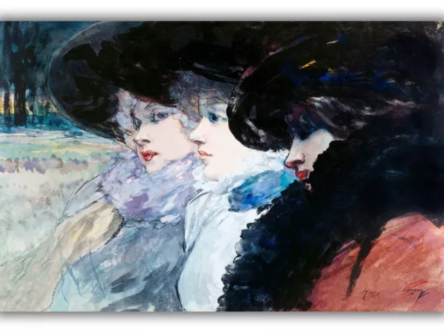 Three Women in Profile by Henry Somm Giclée Canvas Print; Multi-Size