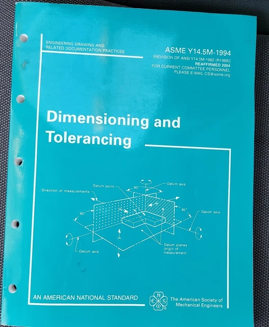 Dimensioning and tolerancing asme y14 5m 1994 engineering drawi eur 54