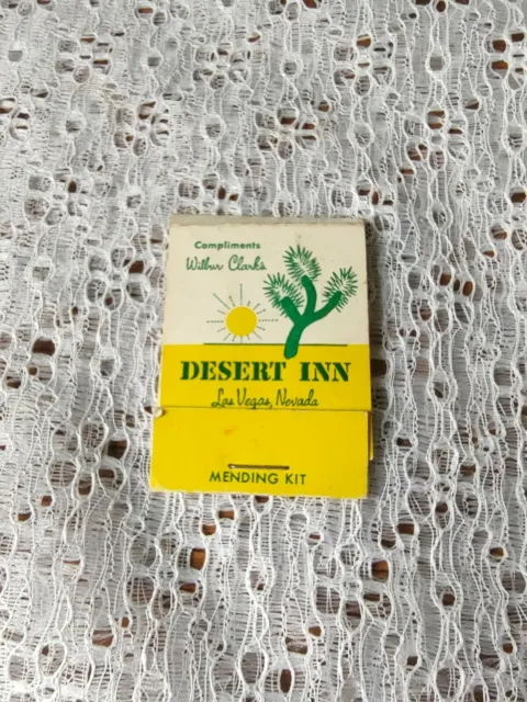 Vintage Souvenir Desert Inn Country Club Mending Kit Las Vegas Yellow Green