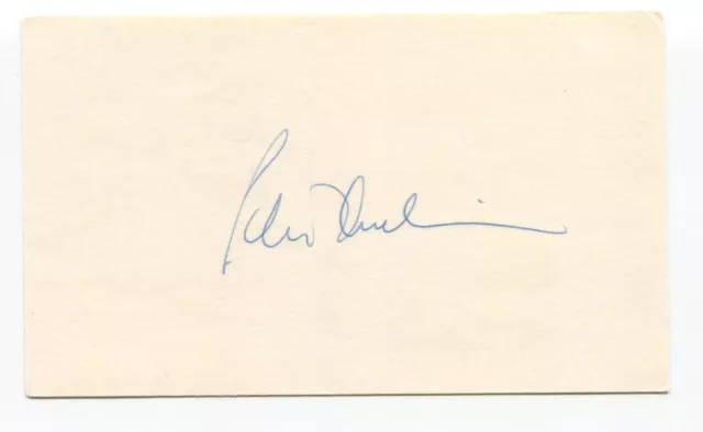 Peter Duchin Signed Index Card Autographed American Music Pianist Orchestra